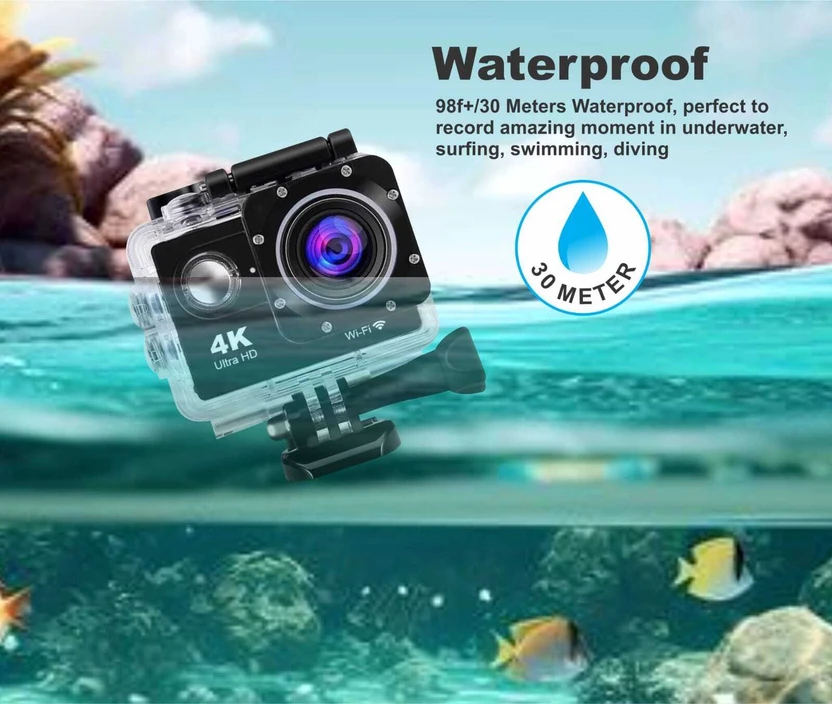 Vyxora ACTION CAMERA Action Camera 4K WiFi 20MP 30M Waterproof Sp...more