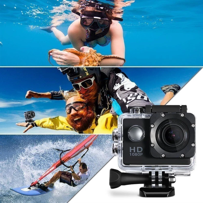 BLOGX FULL HD+ CAM Waterproof Outdoor 2K Action Camera with SD Ca...more