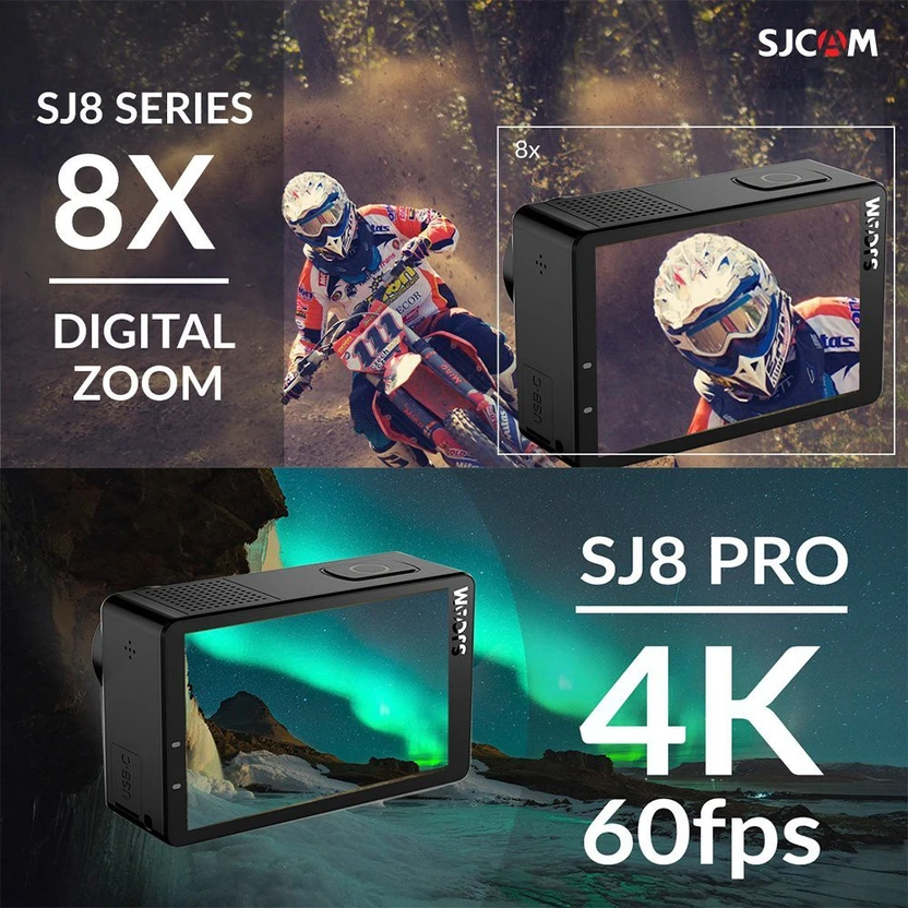 SJCAM SJ8 Pro Native 4K 60fps Wifi Action Camera 2.33" IPS Retina...more