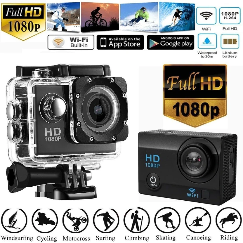 DigiTech Sports Action camera 2k Ultra HD 12MP Wifi 30M Waterproo...more