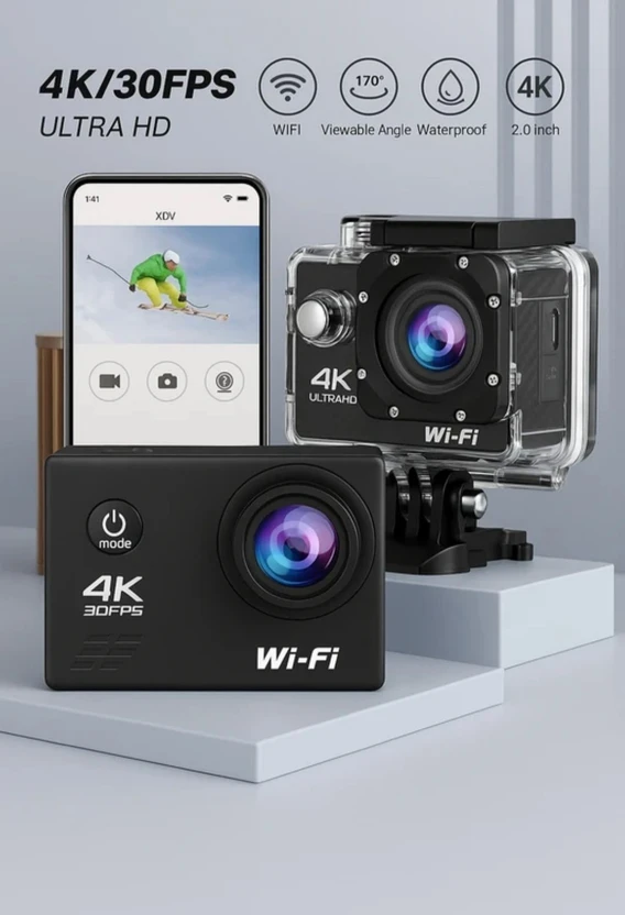 FRAMCAM 4K Sports Action camera Ultra HD 4K WiFi Sports Cam X20 3...more