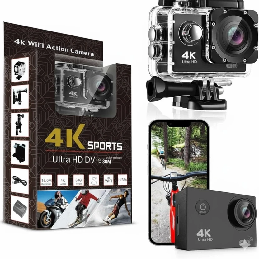 AdrenaCam ACTION CAMERA Action Camera 4K WiFi 20MP 30M Waterproof...more