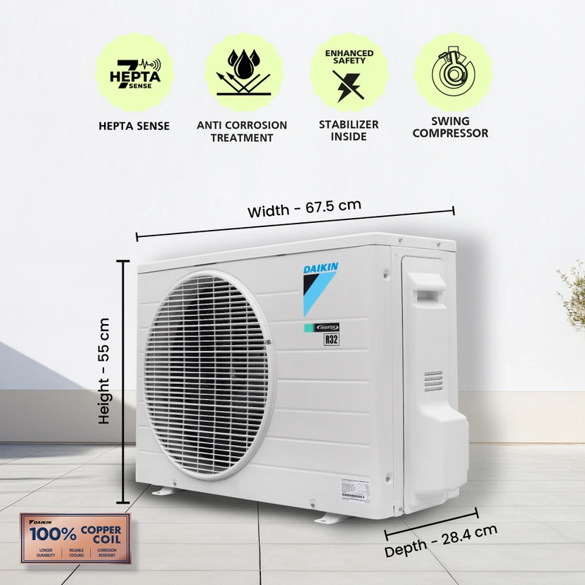 Daikin 2025 Model 1 Ton 5 Star Split Inverter AC (ATKM35UV16WA 
 ...more