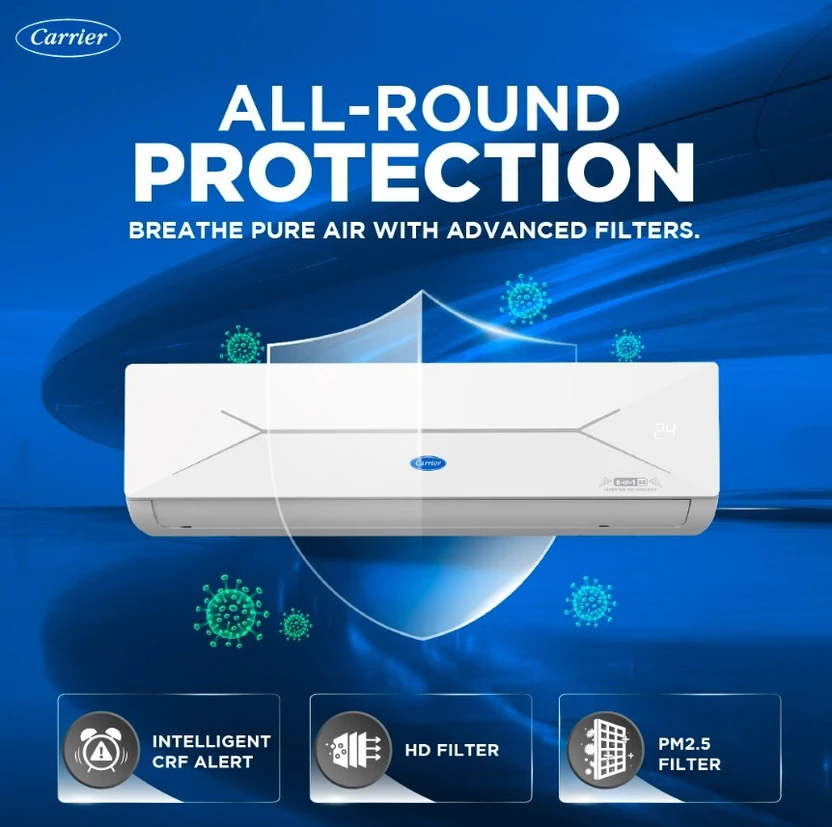 CARRIER 2026 Model 1.5 Ton 5 Star Split AI Inverter with Wi-fi Co...more