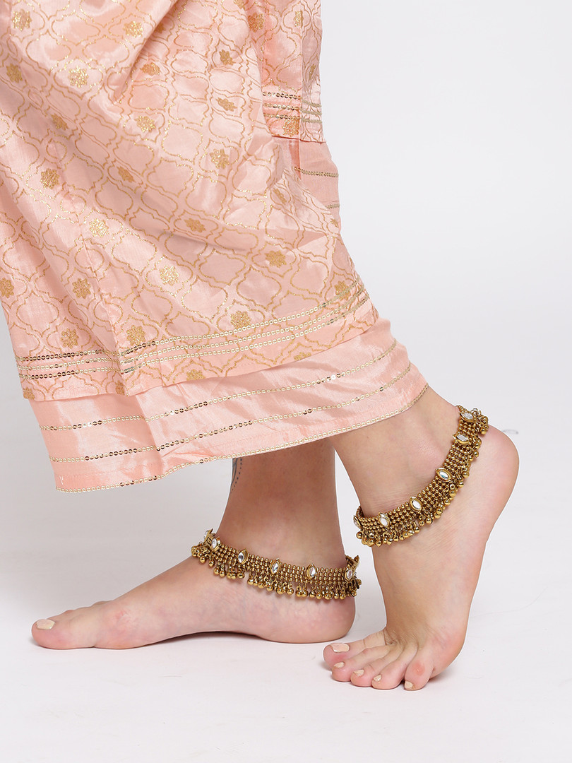 Anklets YouBella Gold-Toned Stone-Studded Anklets