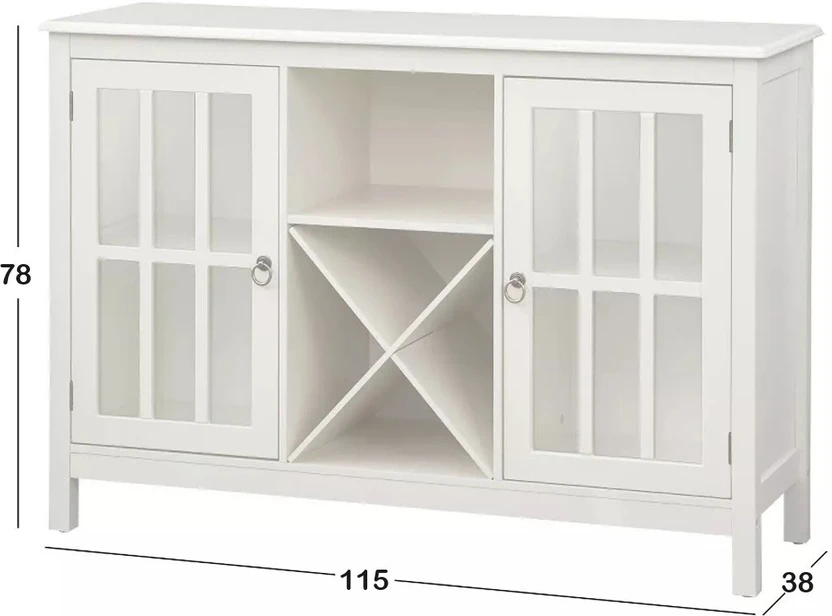 Woodefly Solid Wood Bar Cabinet (Finish Color - White, Pre-assemb...more