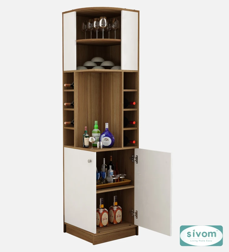 SIVOM Luxe Bar unit for Home/Bar Engineered Wood Bar Cabinet (Fin...more