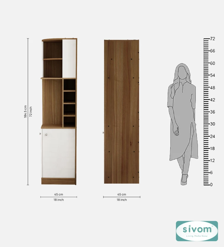 Bar Cabinets SIVOM Luxe Bar unit for Home/Bar Engineered Wood Bar Cabinet (Fin...more