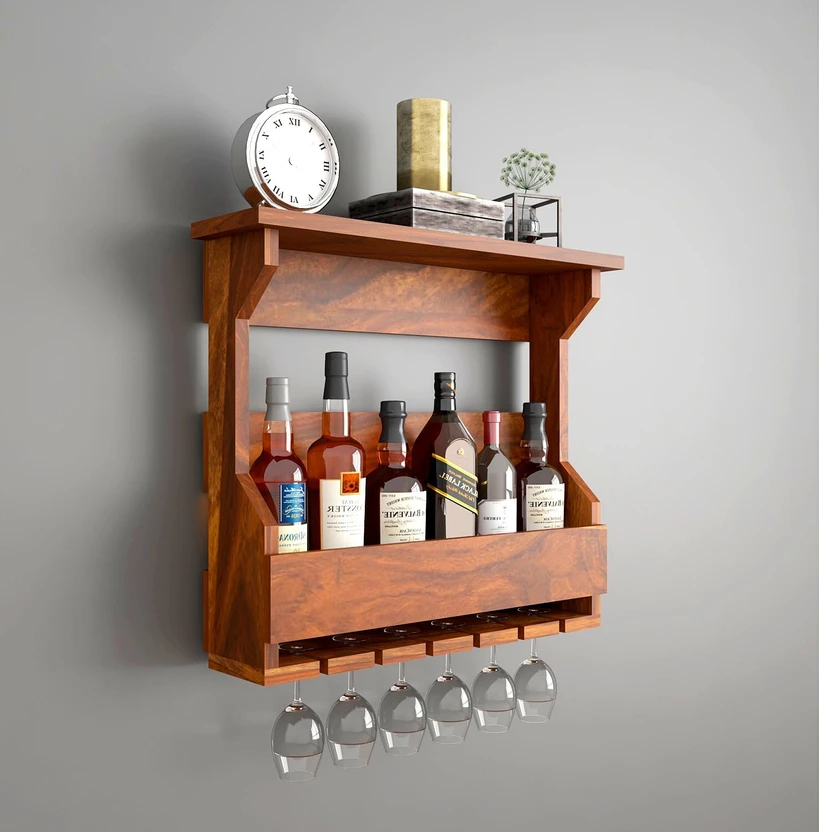 Custom Decor Jorden Sheesham Solid Wood Bar Cabinet (Finish Color...more