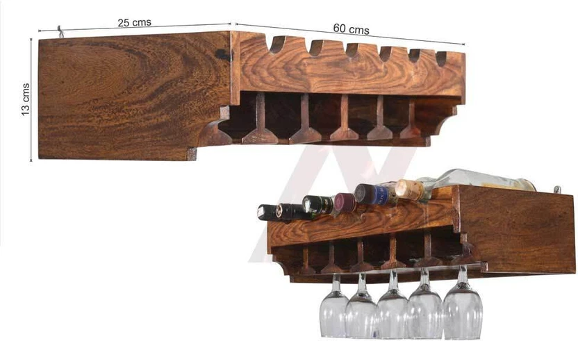KHATIARTS Solid Wood Bar Cabinet (Finish Color - HONEY, Pre-assem...more
