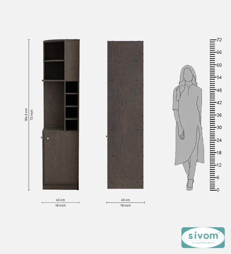 SIVOM Luxe Bar unit for Home/Bar Engineered Wood Bar Cabinet (Fin...more