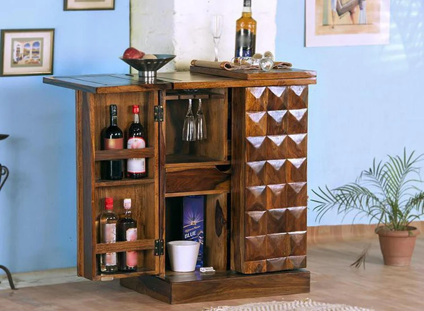 UK FURNITURE A beautiful Wooden Bar Cabinet Wine Bottle, Glass Ho...more