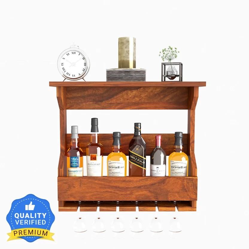 Bar Cabinets Deuba Solid Wood Bar Cabinet (Finish Color - Ntaural Teak, Pre-as...more