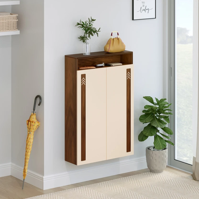 Bar Cabinets BLUEWUD Whartin 2 Door Shoe rack with storage shelve for Hall Hom...more