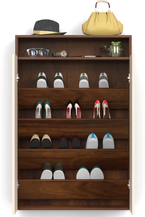 BLUEWUD Whartin 2 Door Shoe rack with storage shelve for Hall Hom...more