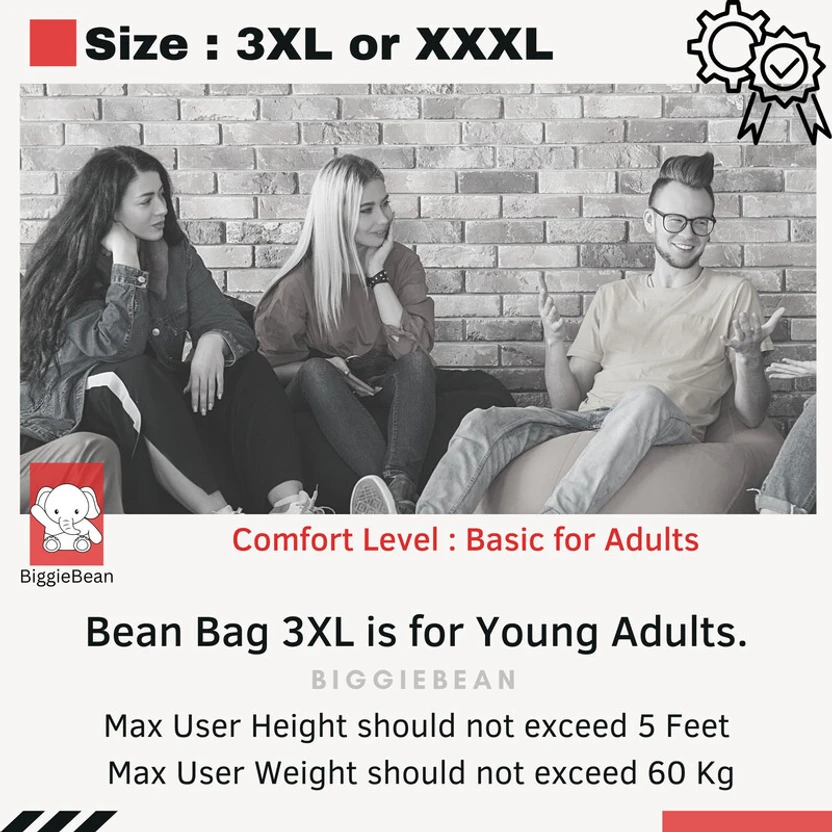 Biggie XXXL CozyBean Sofa with Cushion and Footrest Bean Bag Sofa...more
