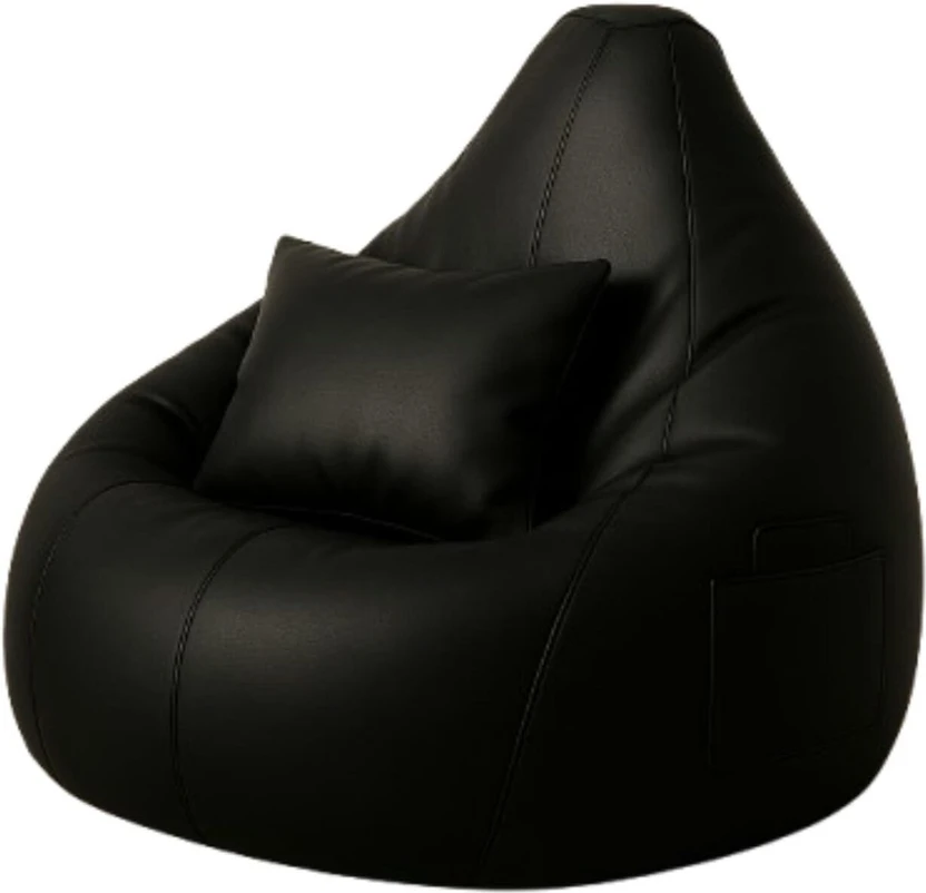 AV CART XL XL Black Bean Bag Combo With Cushion Filled with Beans...more