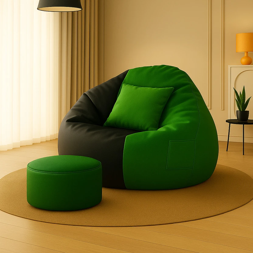 Bean Bags SHIRA 24 4XL Bean Bag with Footrest & Cushion Ready to Use with B...more