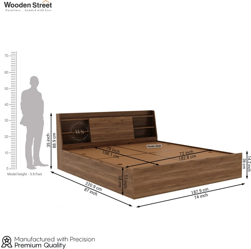 Wooden Street Celestia Engineered Wood Bed With Hydraulic Storage...more