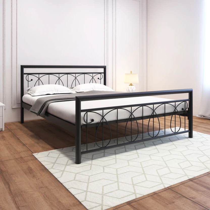 homdec Lyra Metal Queen Bed, 201 cm x 160 cm (6.59 ft x 5.25 ft) ...more