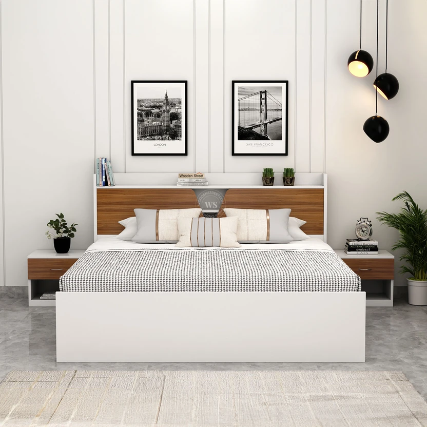Wooden Street Evaline Hydraulic Bed With Box Storage (King Size, ...more
