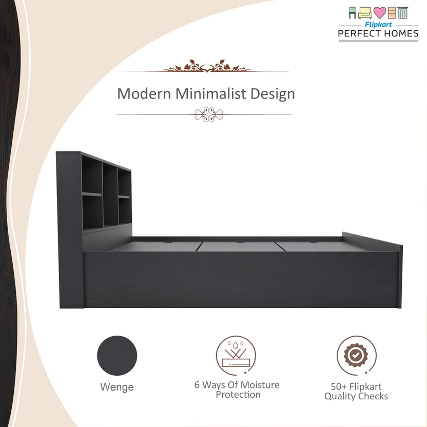 Flipkart Perfect Homes Opus Engineered Wood Queen Box Bed, 213 cm...more
