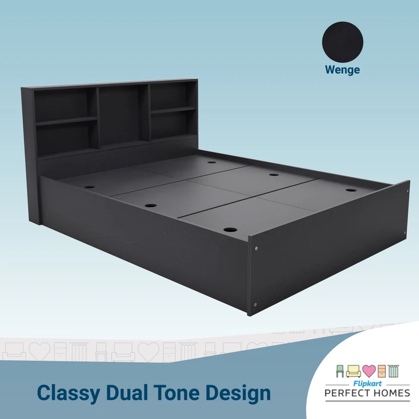 Flipkart Perfect Homes Opus Engineered Wood Queen Box Bed, 213 cm...more