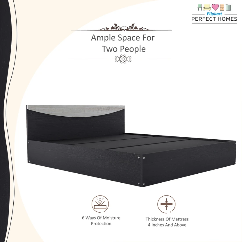 Flipkart Perfect Homes Carol Engineered Wood King Bed, 203.5 cm x...more
