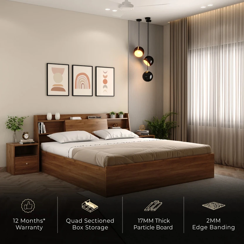 Wooden Street Celestia Bed With Storage, Strong & Durable Double ...more