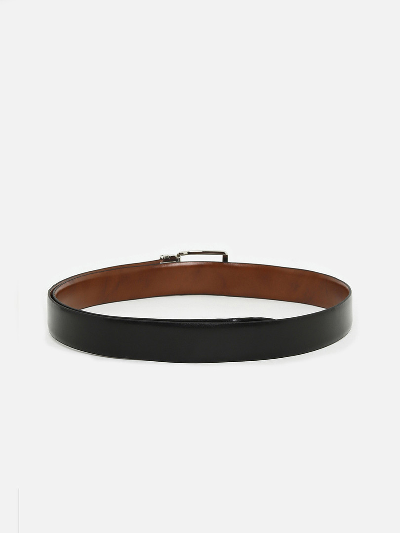 Louis Philippe Men Black & Tan Brown Reversible Leather Belt