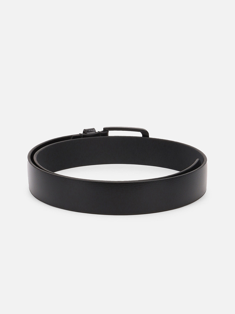 Louis Philippe Men Black Solid Leather Belt