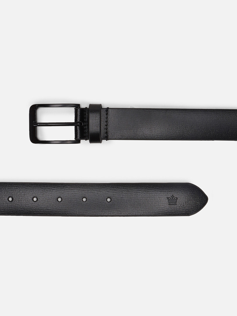 Louis Philippe Men Black Solid Leather Belt