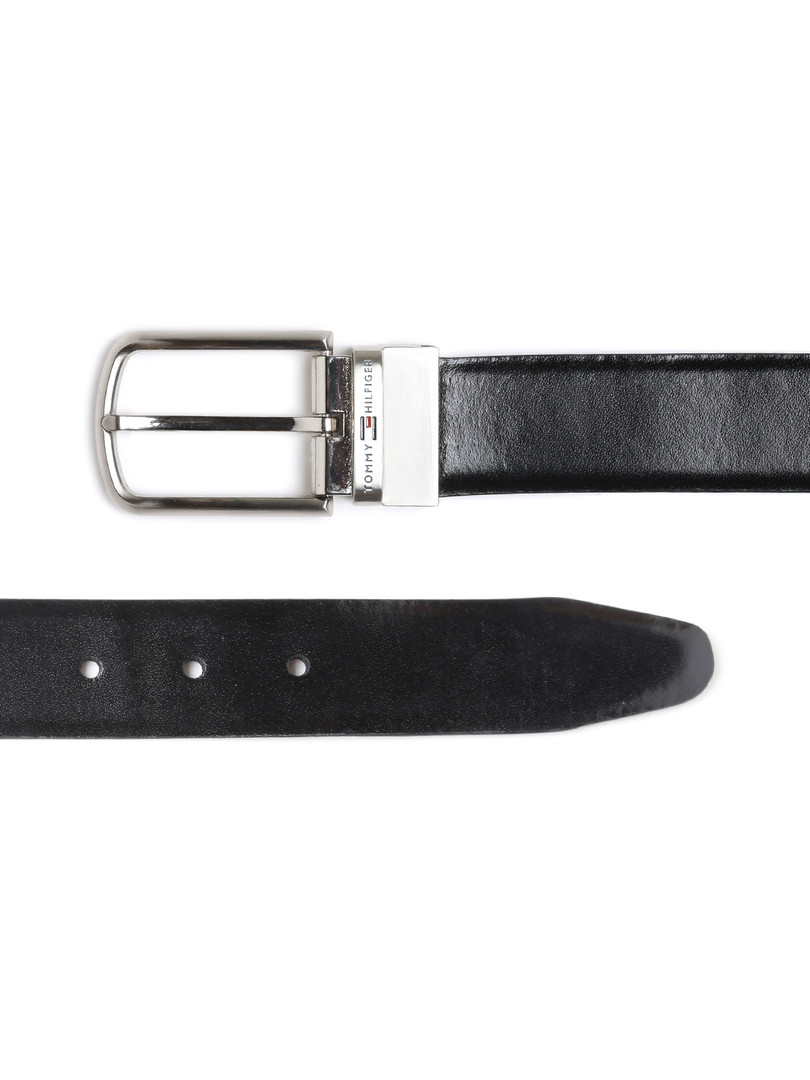 Tommy Hilfiger Men Black & Brown Leather Solid Reversible Belt