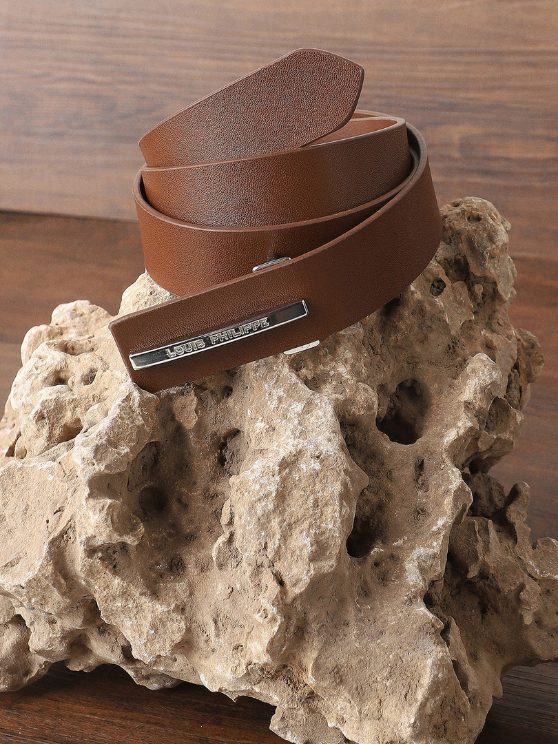 Belts Louis Philippe Men Brown Solid Leather Belt