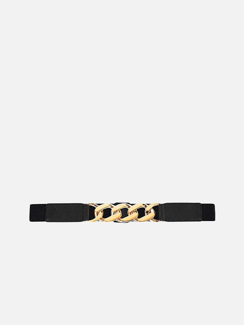 Kazo Women Metal Chain Accented Elasticated Belt