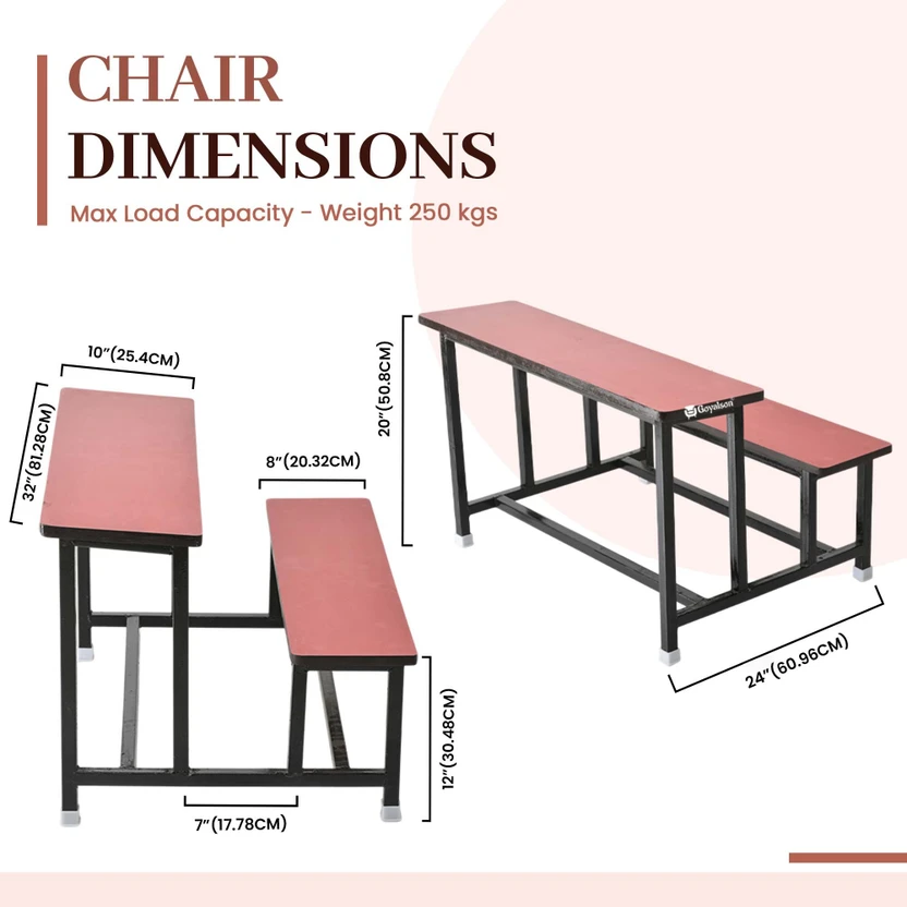 SOMRAJ Study Home Duel Desk Study Bench Table School Duel Desk Be...more
