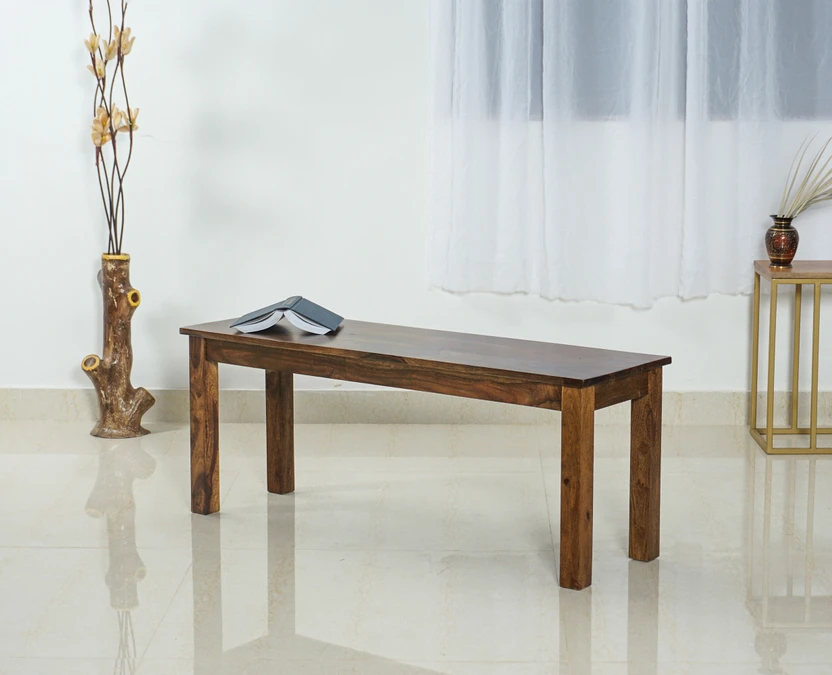 Ikiriya Rosewood Maachi Bench in Classic Black & White Canning So...more