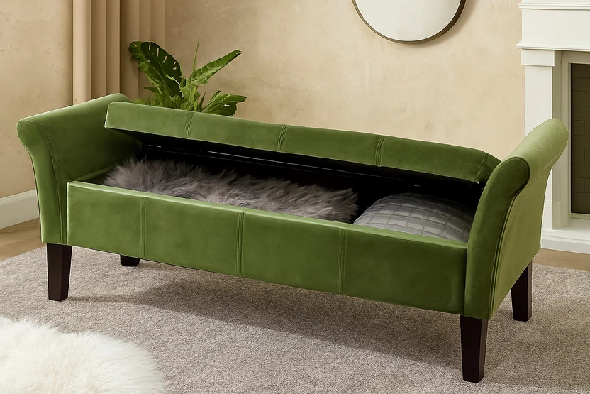 MAJESTIC MART Luxury Bench Settee with Storage Box For Living Roo...more