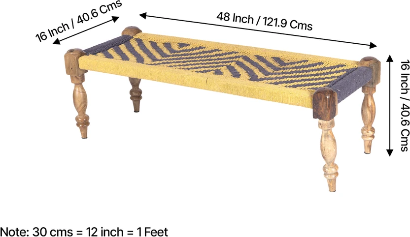 Flipkart Perfect Homes Rosewood Maachi Bench in Vivid Purple & Ye...more