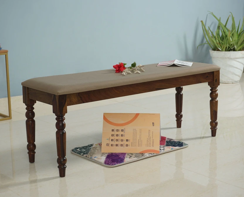 Woodefly Sheesham Wood 3 Seater Bench for Dining Room/Indoor/Balc...more