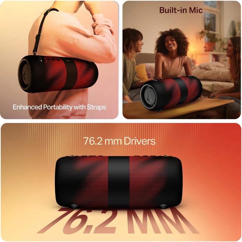 boAt Stone 1200 Pro, 76.2mm Drivers,7.5H Battery, TWS Mode, Built...more