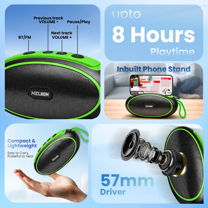 Melbon Sound Mini Wireless Bluetooth Speaker with 5W Bass Boosted...more