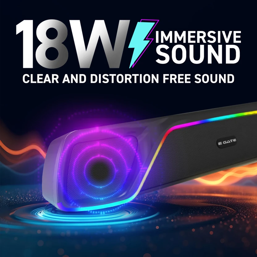 Egate C 207 RGB Light | Upto 18Hrs Playback 2000mAh | TWS, AUX, U...more