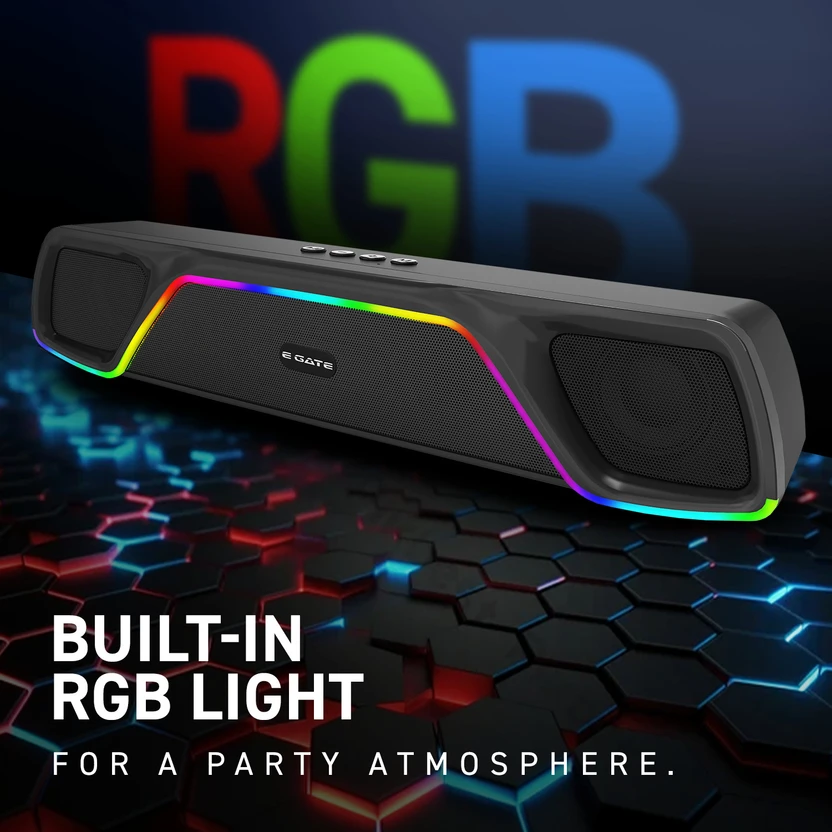 Egate C 207 RGB Light | Upto 18Hrs Playback 2000mAh | TWS, AUX, U...more