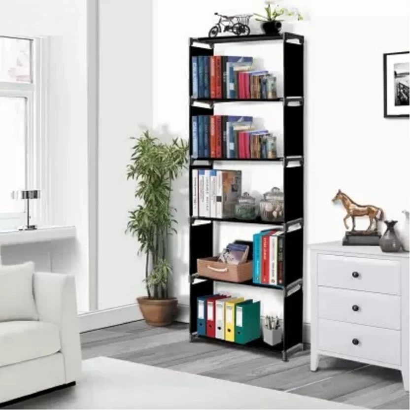 Bookshelves thos Plastic 6 Shelf Book Organizer Metal Open Book Shelf (Finish...more