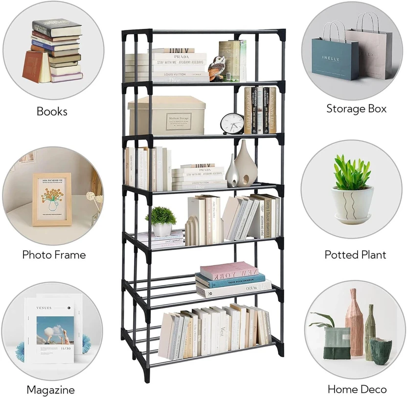 Philoshop BOOKCASES Metal Open Book Shelf (Finish Color - INK-BLA...more