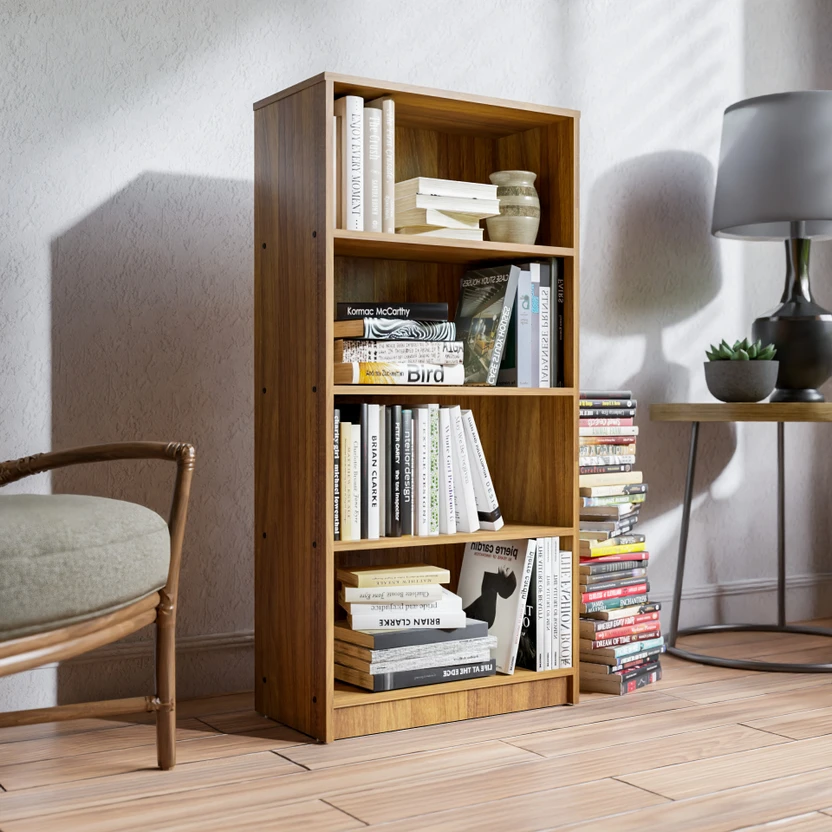 NEUDOT HUNTER Engineered Wood Open Book Shelf (Finish Color - TEA...more