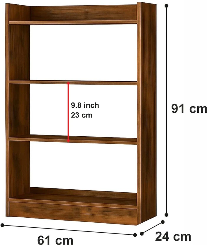 EW Wooden Large 4-Tier Open Bookshelf Rack Showcase Organizer for...more