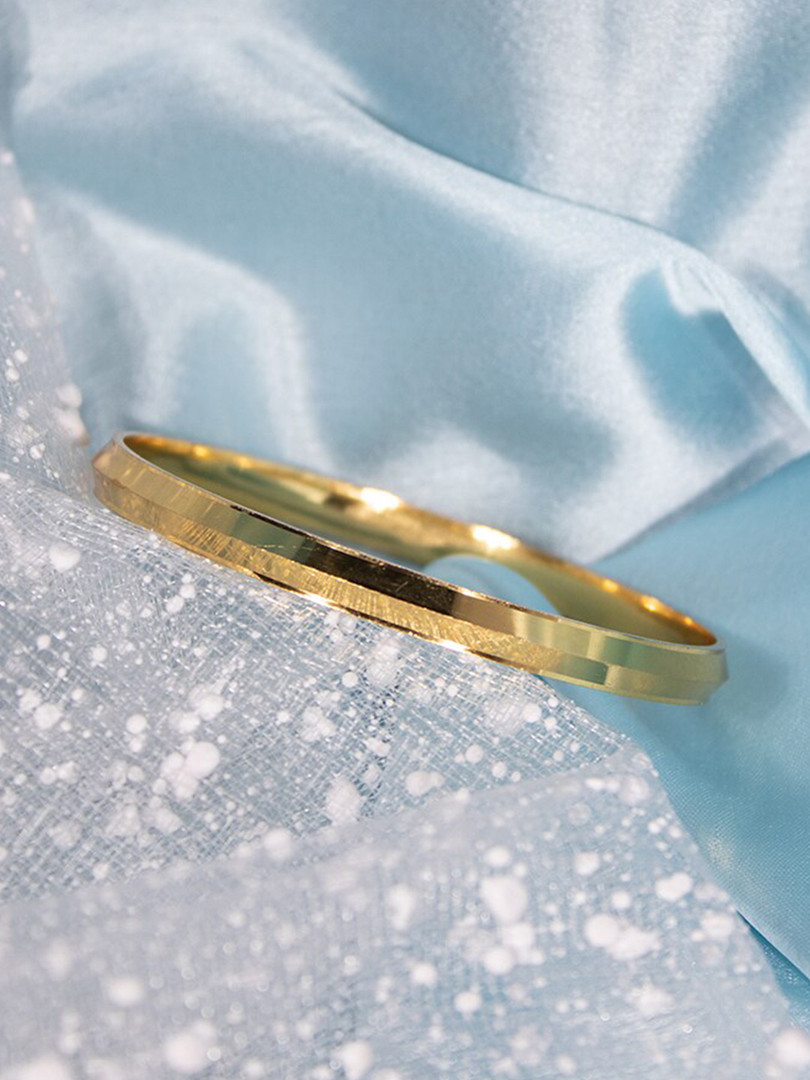 Jewelz Men Gold-Plated Kada Bracelet