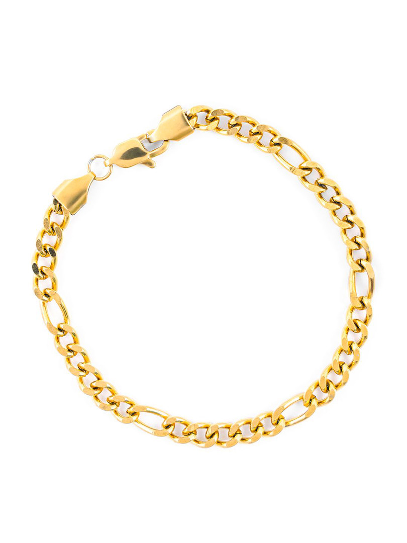 SWASHAA Men 18K Gold-Plated Stainless Steel Wraparound Bracelet